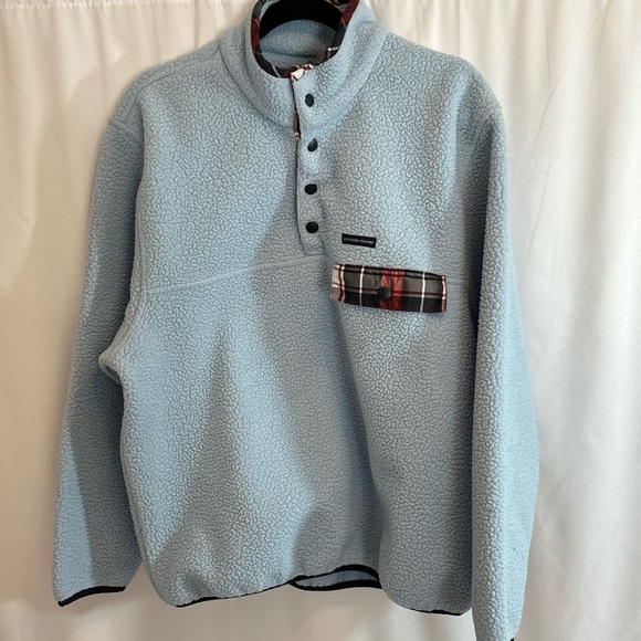Southern Proper All Prep Pullover Light Blue Snap Button Mock Jacket Mens M - Picture 7 of 12